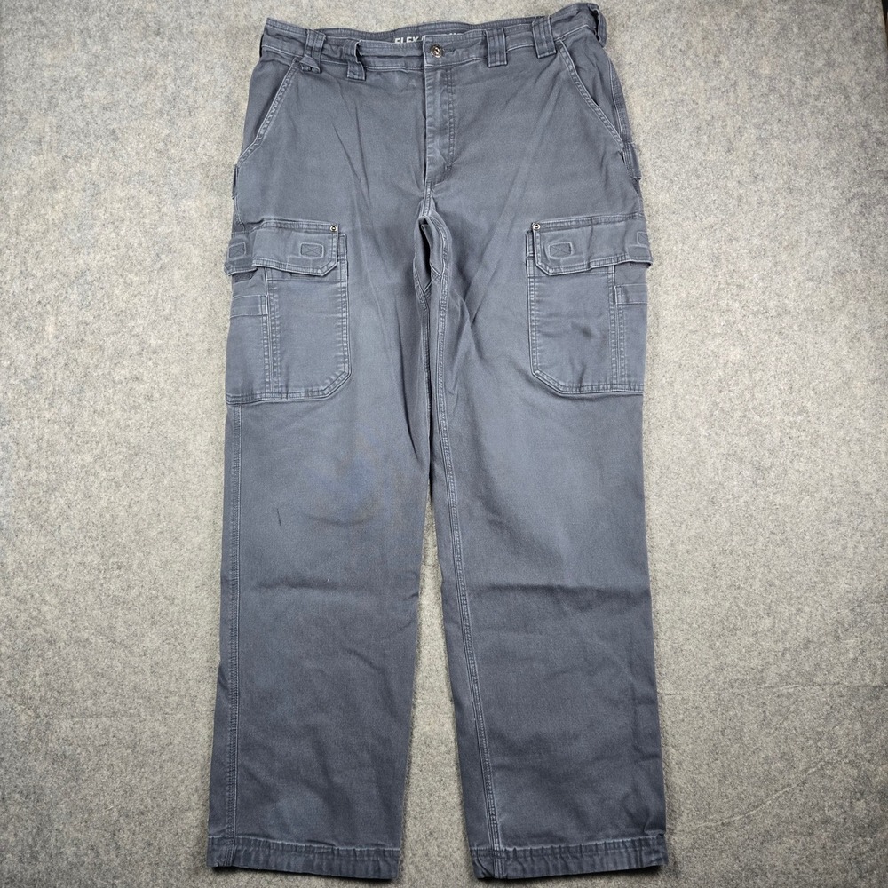 Duluth Trading Co Flex Fire Hose Pants Mens 38x32 Gray Cargo Workwear Utility